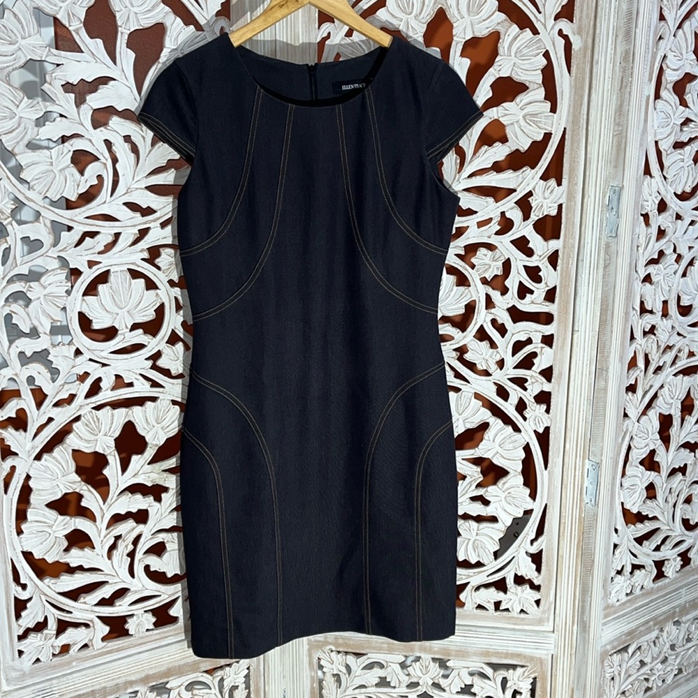 Denim dress with cuff sleeves